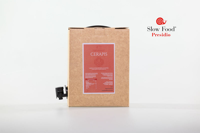 CERAPIS - Huile d'olive extra vierge MONOCULTIVAR OGLIAROLA SALENTINA - Bag in Box 3 Litres