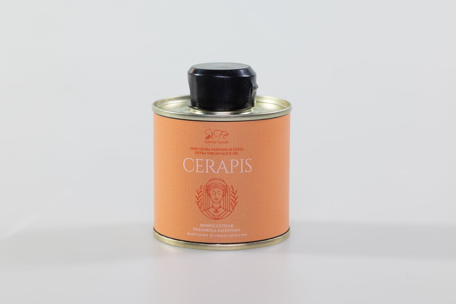 Lattina di olio extravergine di oliva biologico Cerapis Agricolasifè, monocultivar Ogliarola Salentina