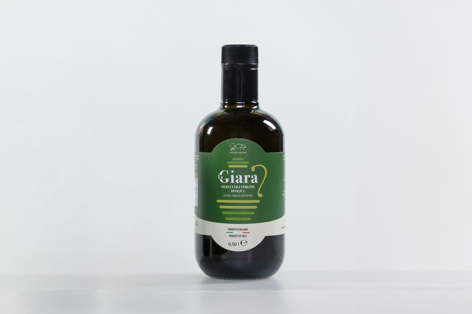 Bottiglia di Olio Extravergine di Oliva La Giara Agricolasifè, prodotto pugliese estratto a freddo in formato 0,50L.